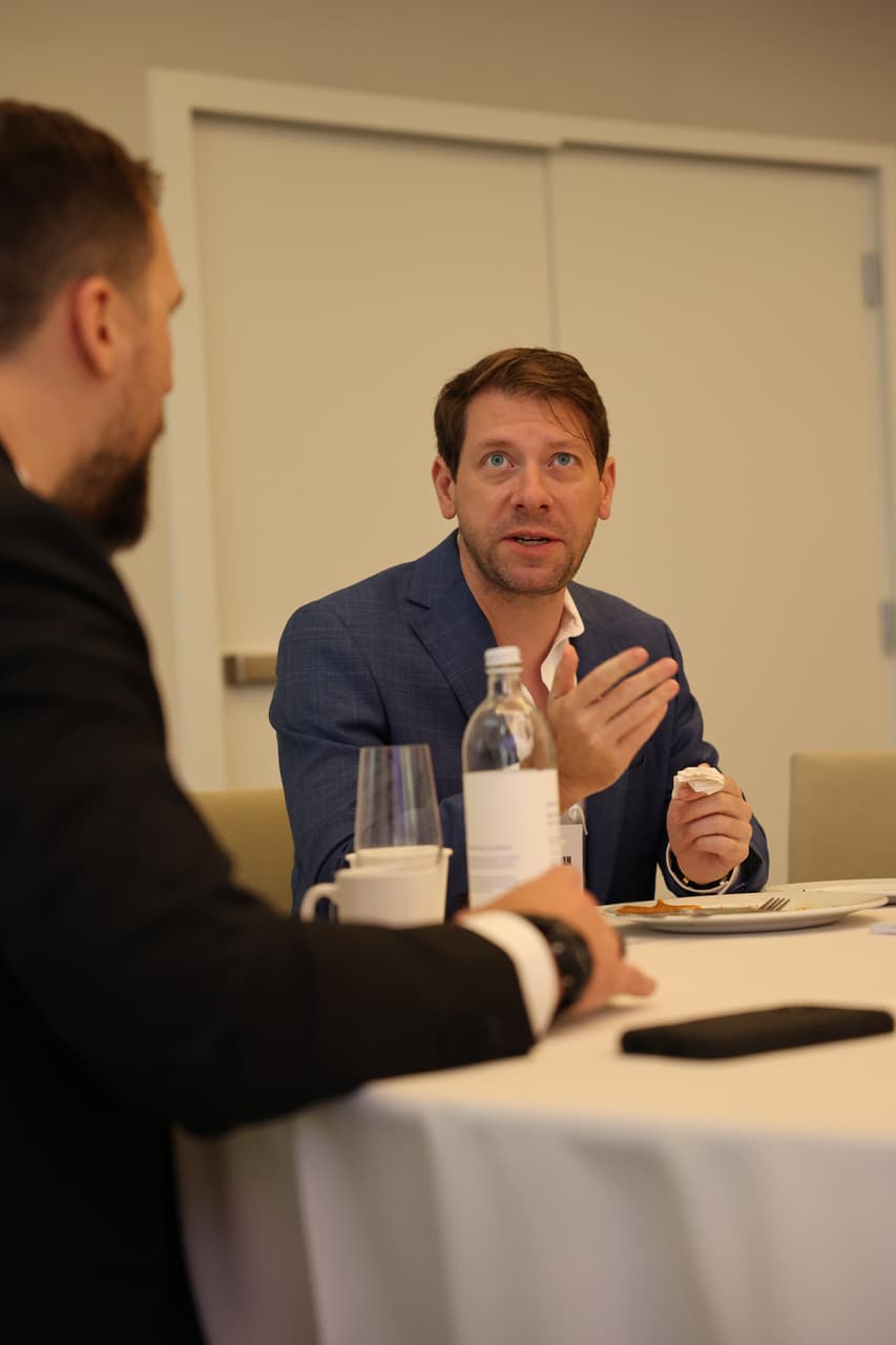 A speaker at the Heroes Dinner — The 1% Forum